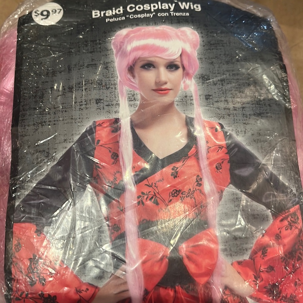 New in bag braid cosplay wig pink